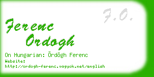 ferenc ordogh business card
